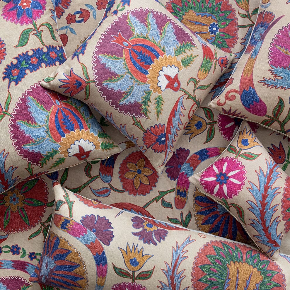 Bright Botanical Suzani Pillow - Image 0