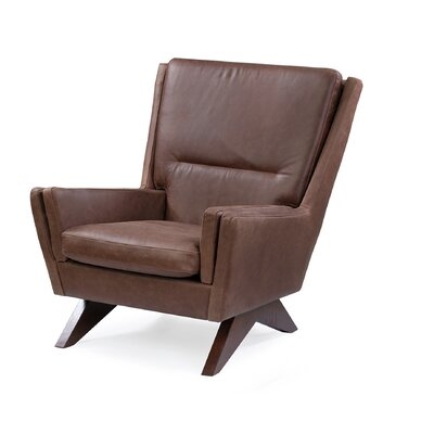 Clemente 30.3" Wide Top Grain Leather Armchair - Image 0