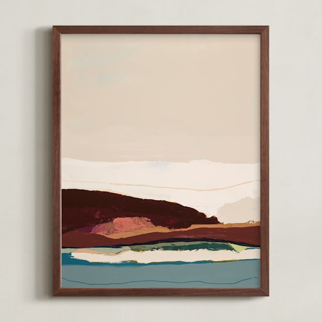 Burgundy Seascape Diptych 1 Limited Edition Fine Art Print 2 - Image 0