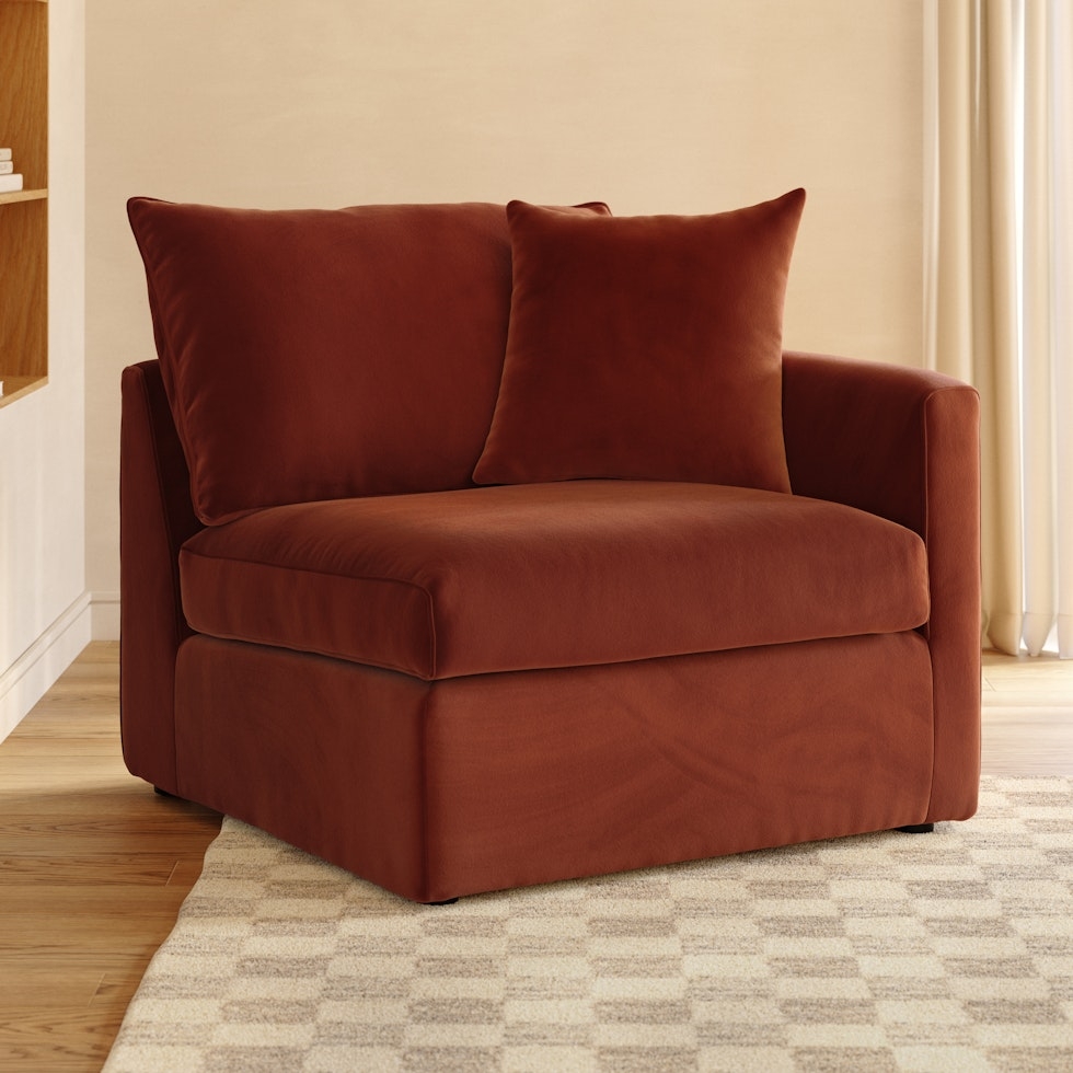 Lenae 36.25" Velvet Right Arm Module - Hale Rust - Image 0