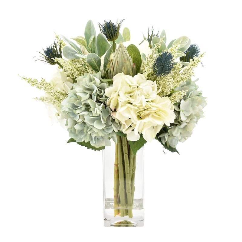 Faux Mixed Floral Arrangement in Vase - Image 0