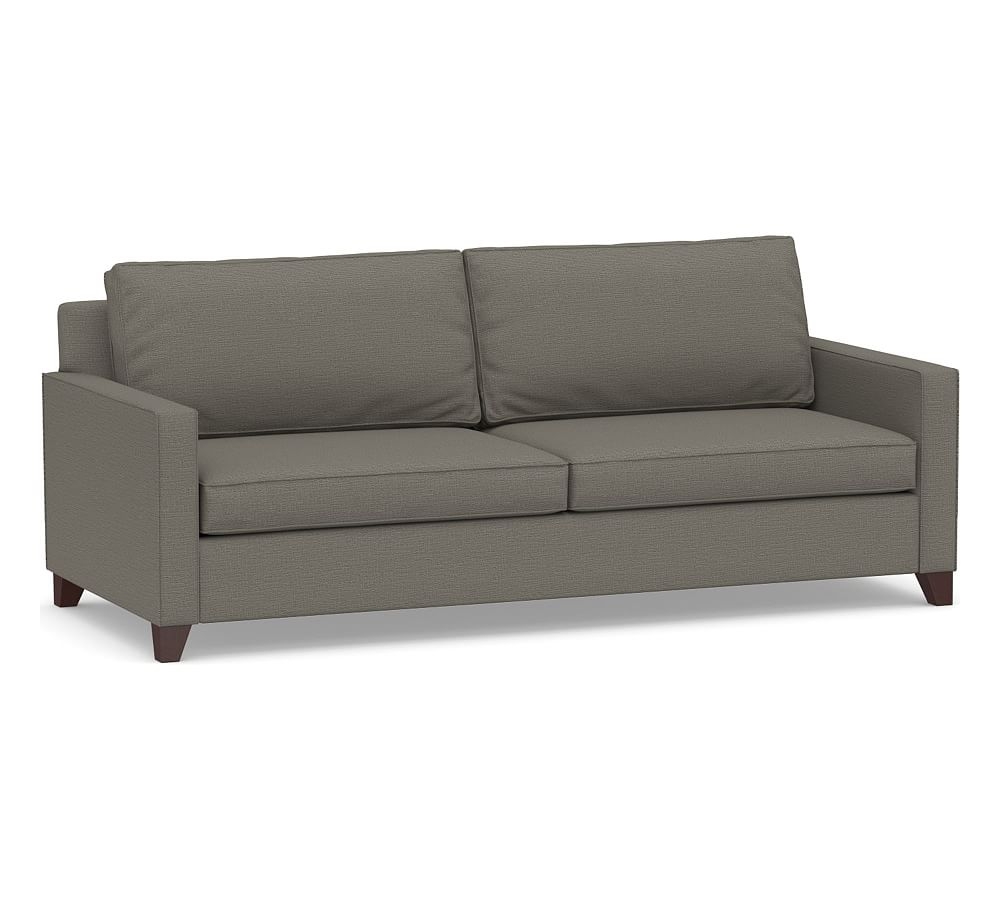 Cameron Square Arm Upholstered Deep Seat Grand Sofa 2-Seater 95", Polyester Wrapped Cushions, Chunky Basketweave Metal - Image 0