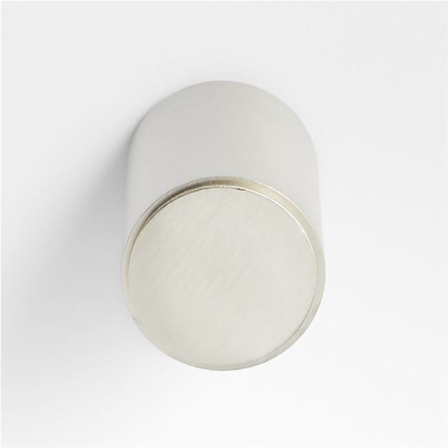 Modern Flat-End Cylinder Brushed Nickel Cabinet Knob - Image 0