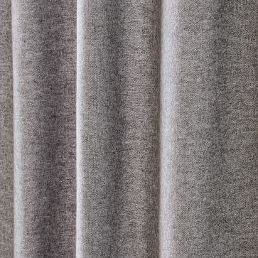 Solid Flannel Curtain Charcoal 48"x108" - Image 1