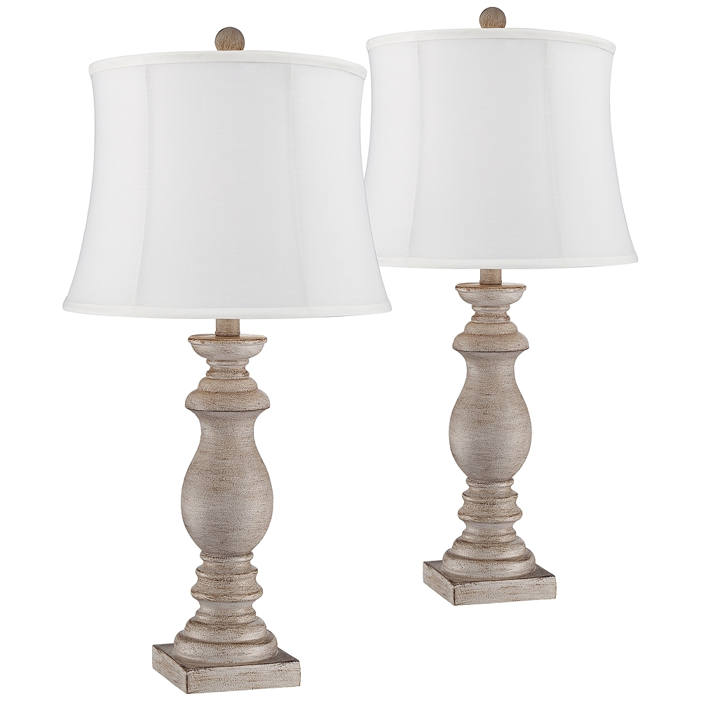 Patsy Beige Washed Cream Shade Table Lamps Set of 2 - Style # 96N01 - Image 0