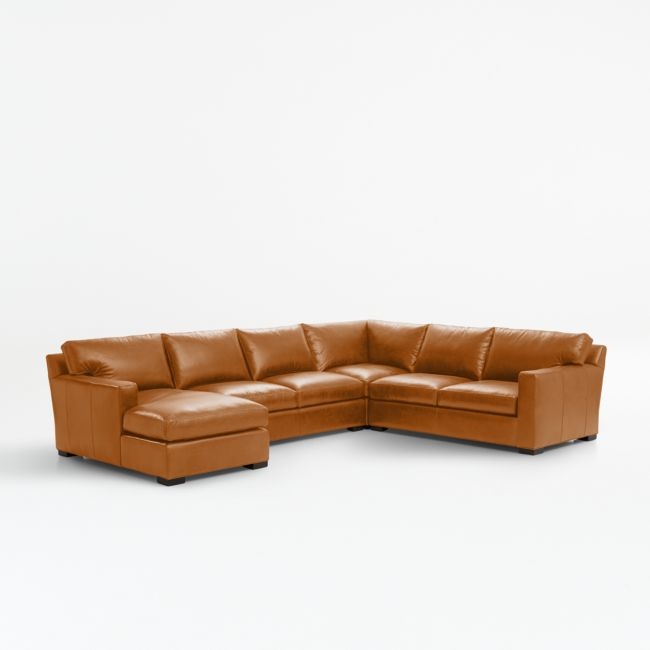 Axis 4-Piece L-Shaped Leather Sectional Sofa with Chaise Lounge - Image 0