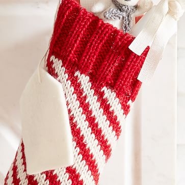 Candy Cane Striped Stocking, Red, Individual - Image 2