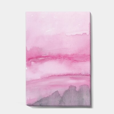 Pink Abstract Watercolor - Wrapped Canvas Painting Print - Image 0
