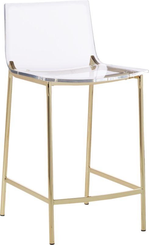 Chiaro Clear Counter Stool Gold - Image 0