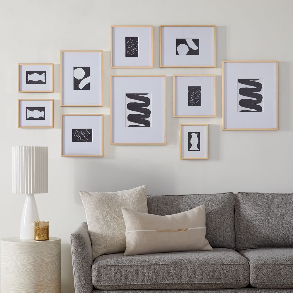 The Eclectic Gallery Frames Sets, Metal, Polished Brass, Set of 10 - Image 0
