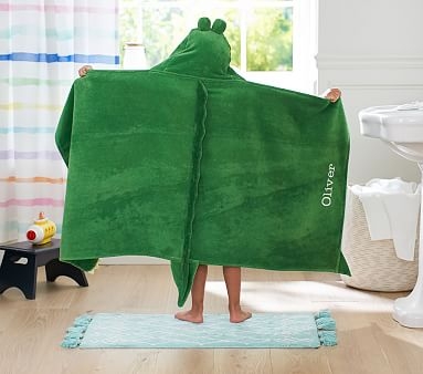 Animal Hooded Towel, Green Alligator - Image 1