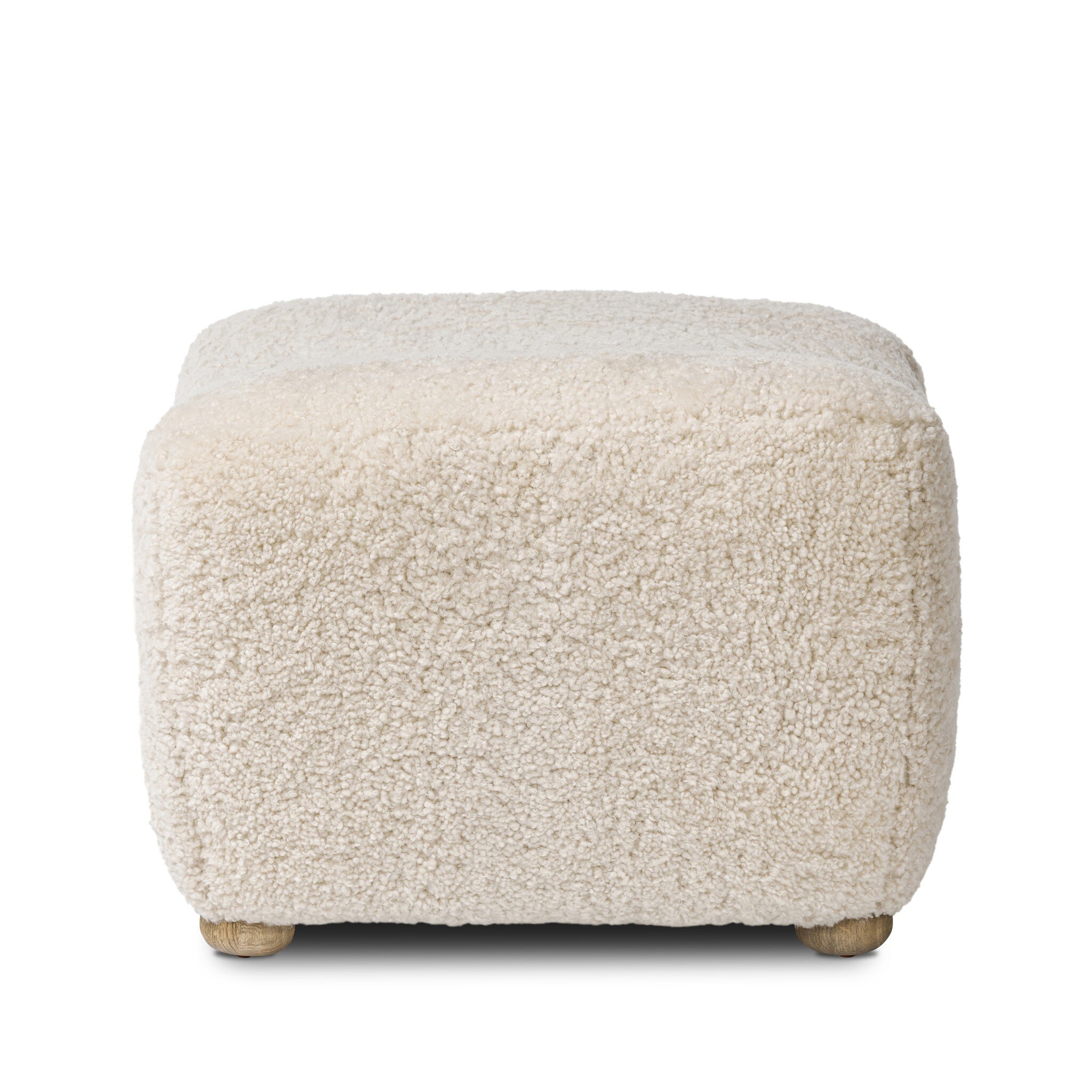 Oslo Ottoman - Beige Shearling by Amber Lewis x Four Hands - Image 2
