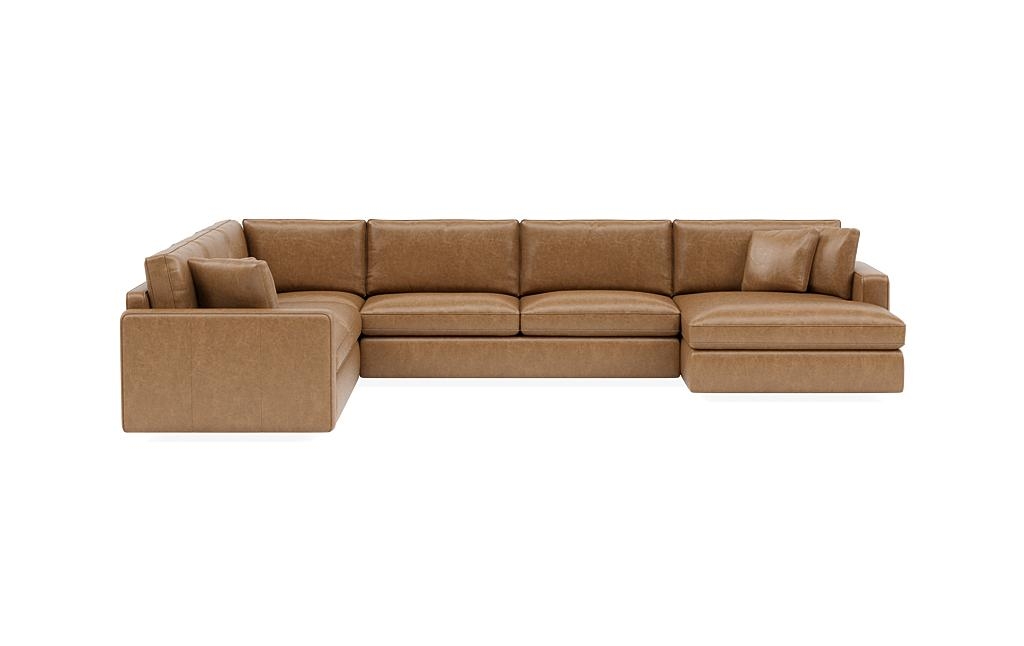 James Leather 4-Piece 5-Seat Corner Chaise Sectional Right - Image 0