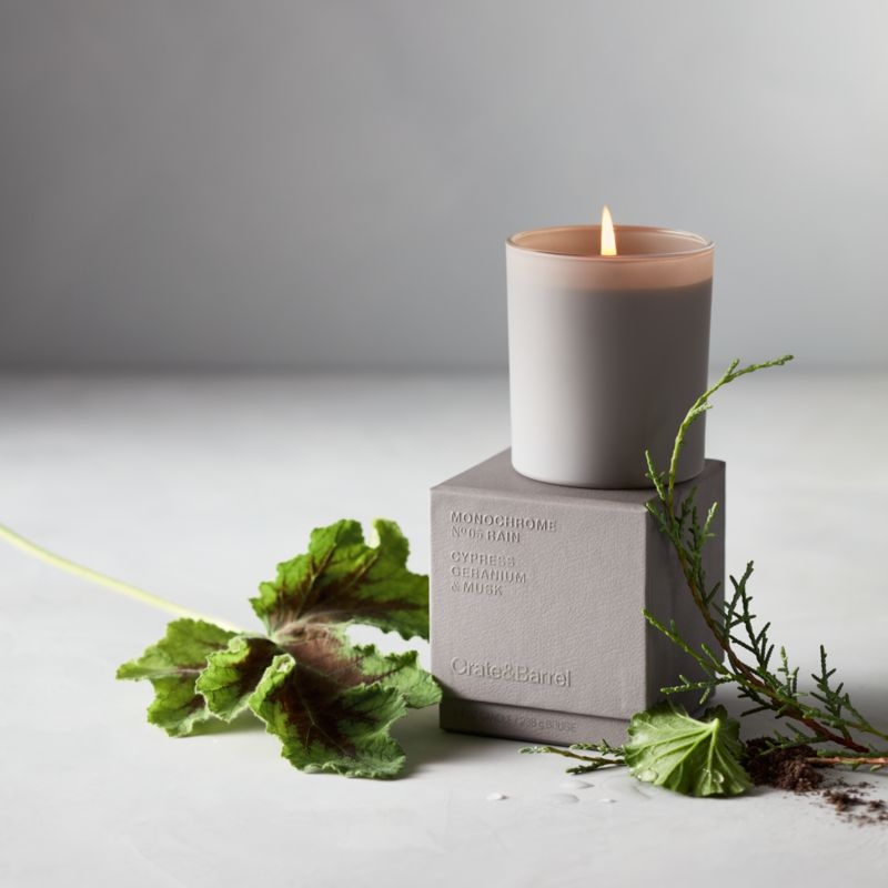 Monochrome No. 5 Rain 1-Wick Scented Candle - Cypress, Geranium and Musk - Image 2