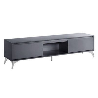 TV Stand With 2 Door Storage And LED Touch Light, White - Image 0