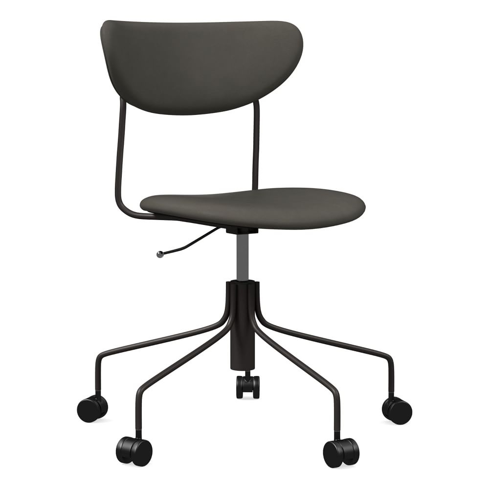 Petal Fully Upholstered Dark Bronze Vegan Leather Cinder Office Chair - Image 0