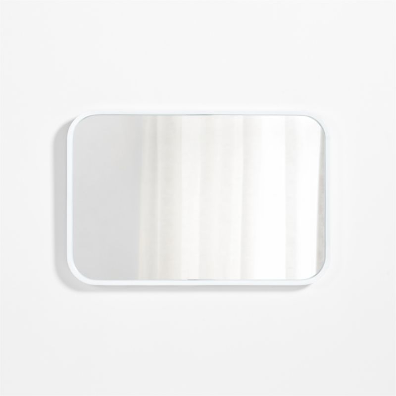 Finn White Wood Rectangle Wall Mirror - Image 2