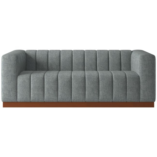 Forte 81" Nomad Charcoal Sofa with Walnut Base - Image 0