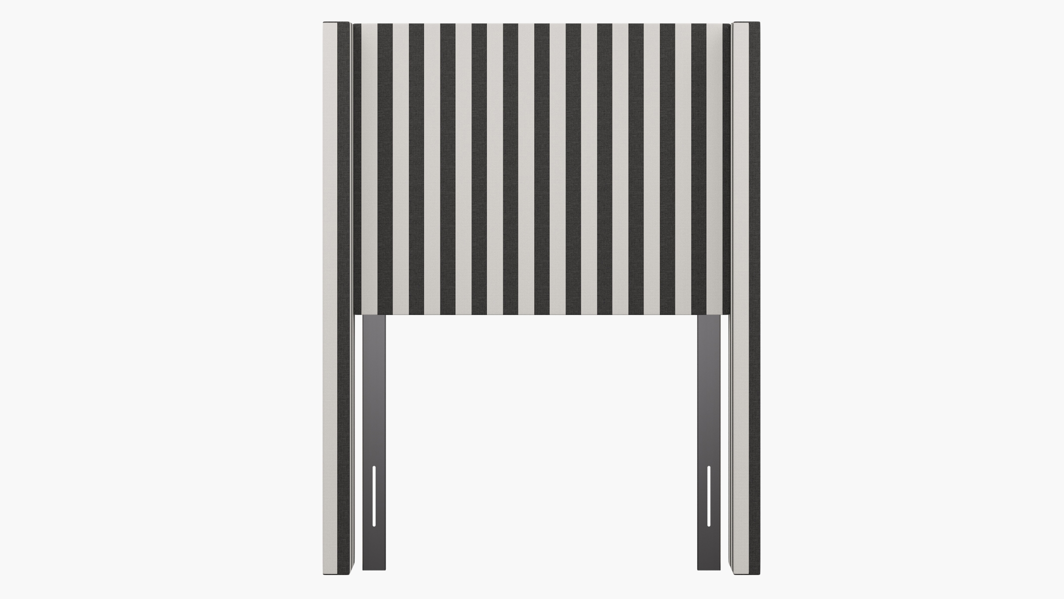 Modern Wingback Headboard, Ink Cabana Stripe, Twin - Image 1