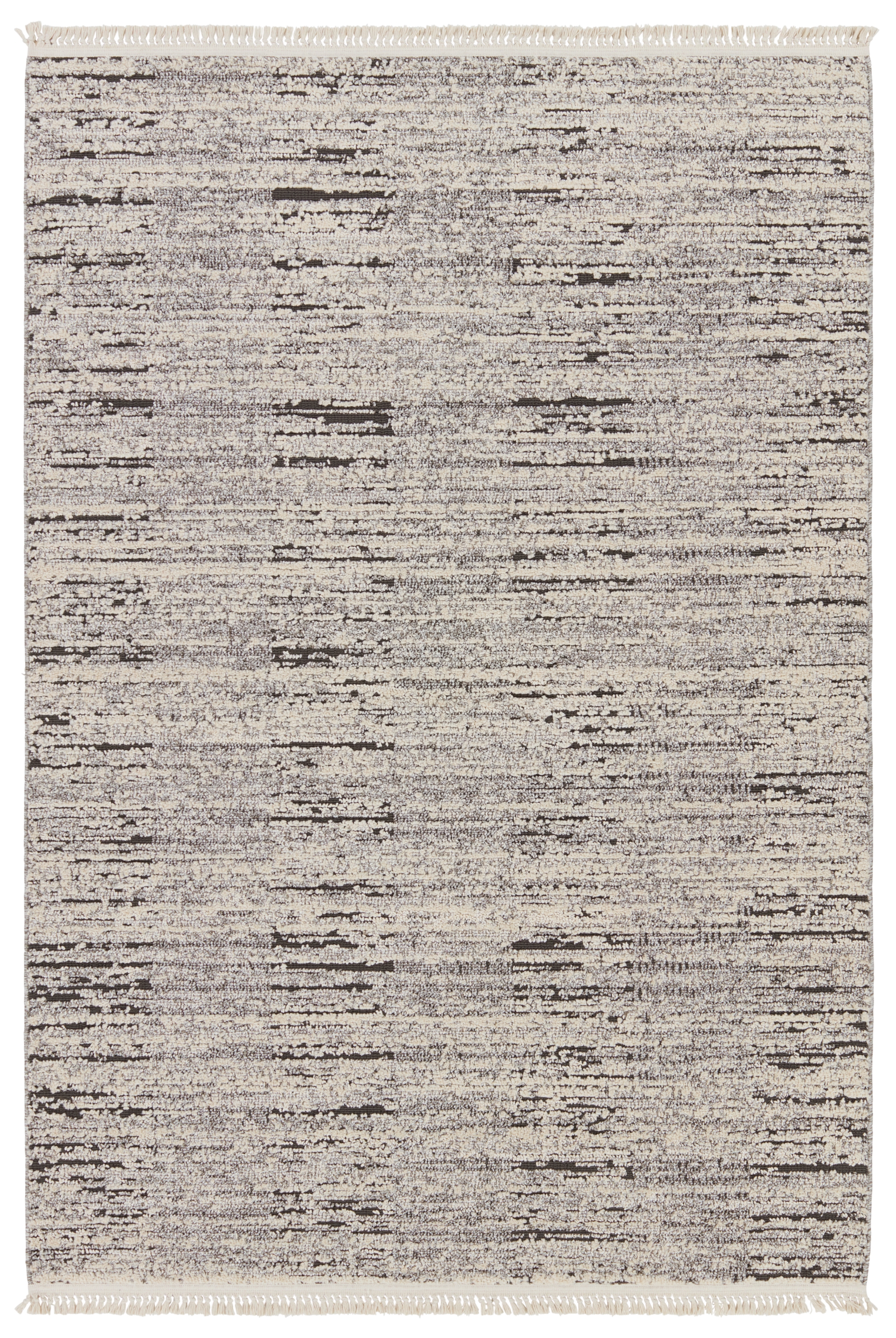 Duna Striped Gray/ Cream Area Rug (5'X7') - Image 0