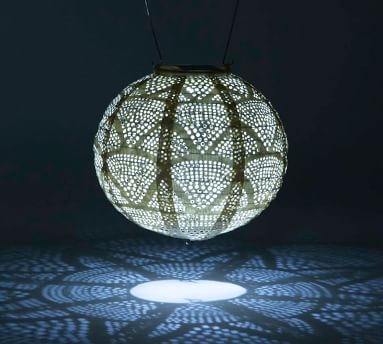 Soji Stella Boho Globe Solar Outdoor Lantern, Pearl Wave - 12'' - Image 3