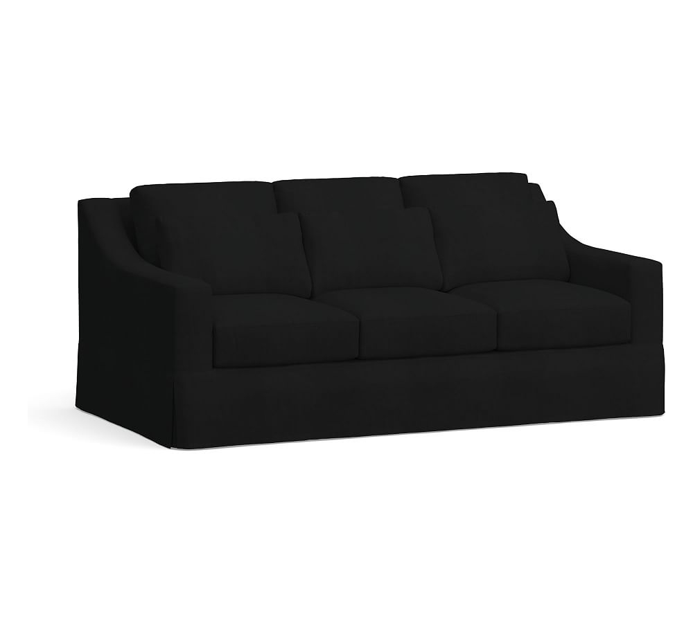 York Outdoor Slipcovered Sofa, Premium Sunbrella(R); Black - Image 0