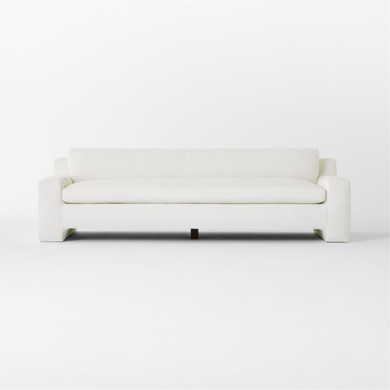 Durant 100" White Performance Fabric Sofa - Image 1