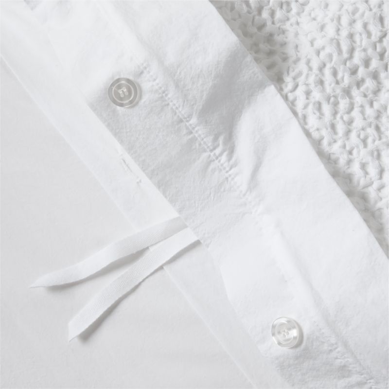 Organic Cotton Waffle Crisp White King Duvet Cover - Image 8
