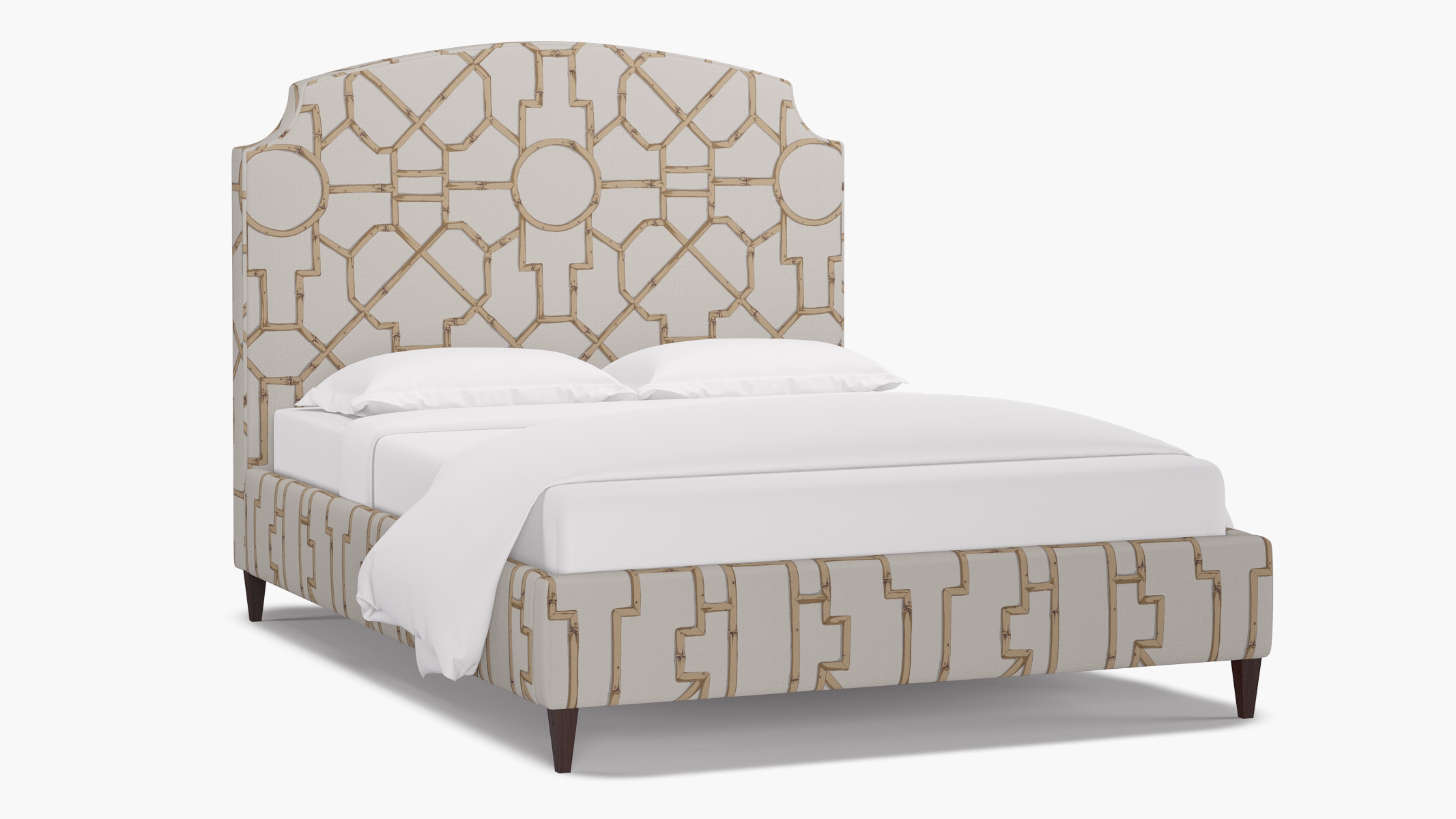 Cove Bed, Tan Baldwin Bamboo, Espresso Square Tapered Leg, Twin - Image 1
