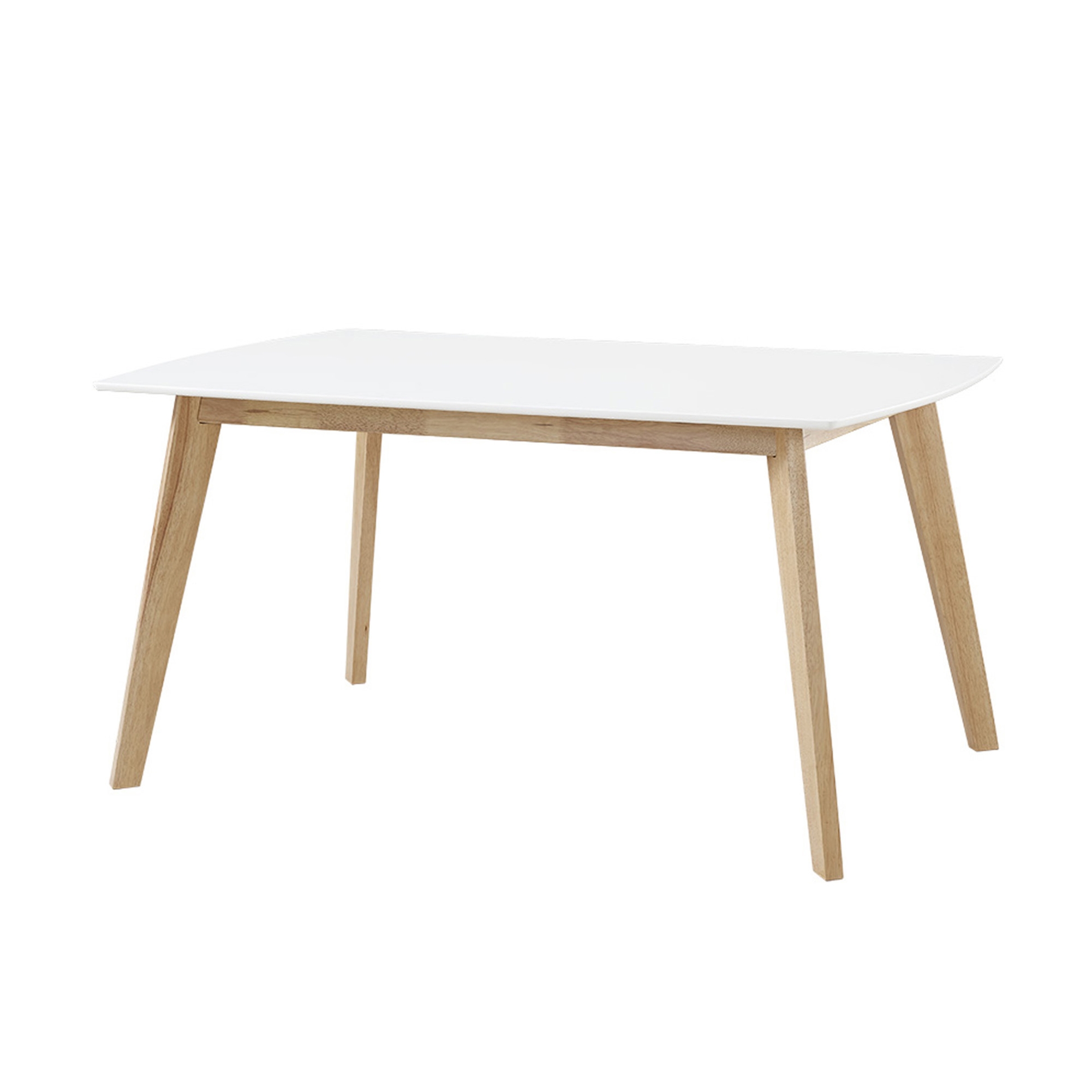 60" Mid Century Modern Wood Dining Table - White/Natural - Image 2