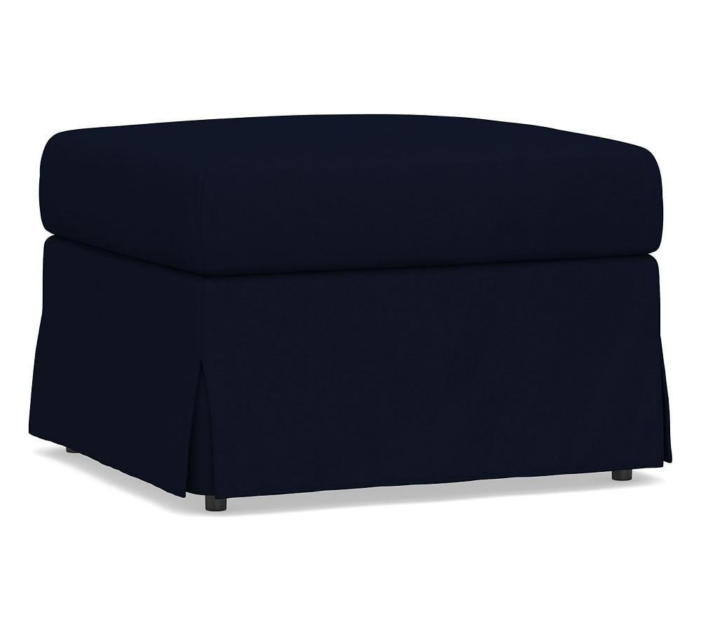 SoMa Brady Slope Arm Slipcovered Ottoman, Polyester Wrapped Cushions, Performance Everydaylinen(TM) by Crypton(R) Home Navy - Image 0