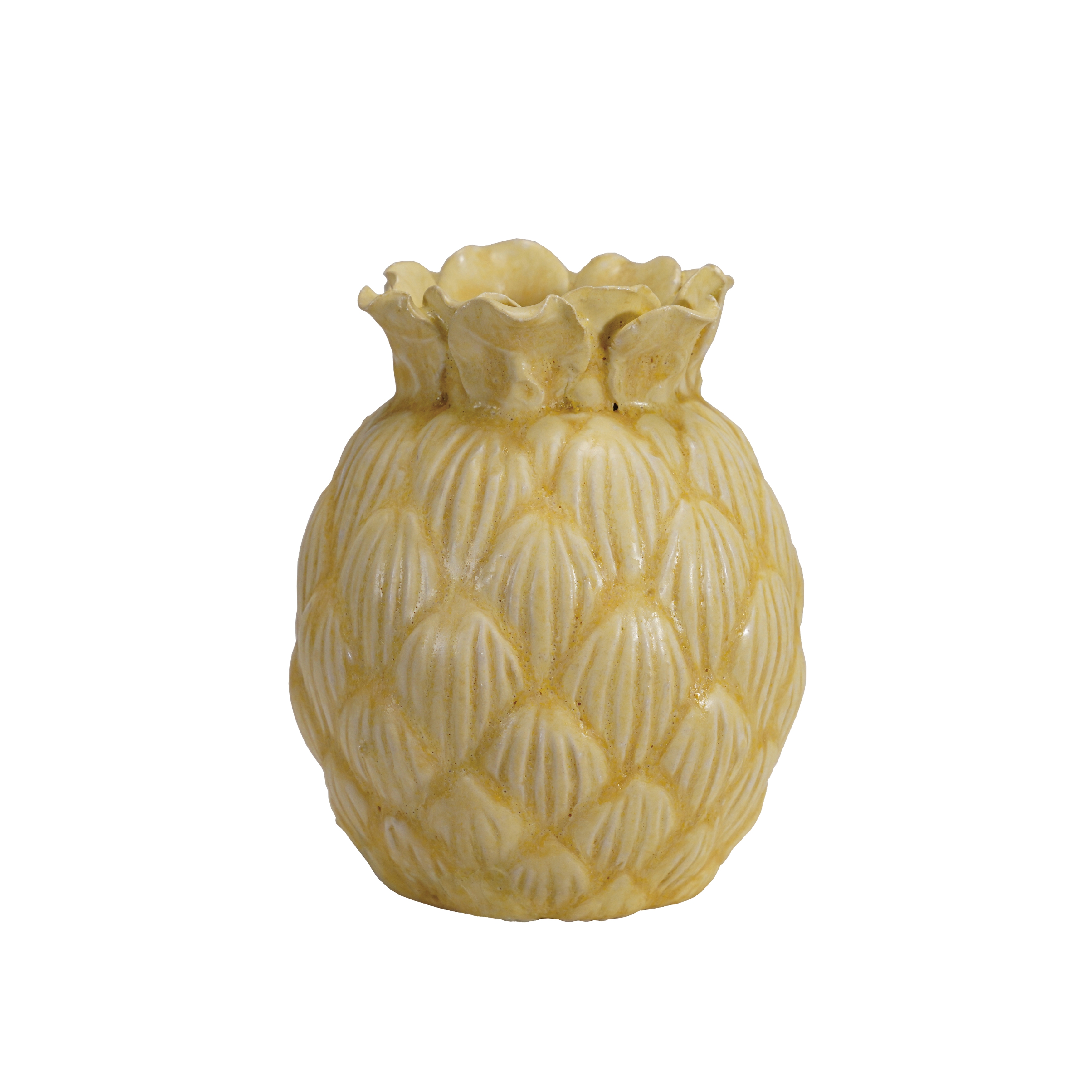 Stoneware Pineapple Shaped Vase, Yellow - Image 0