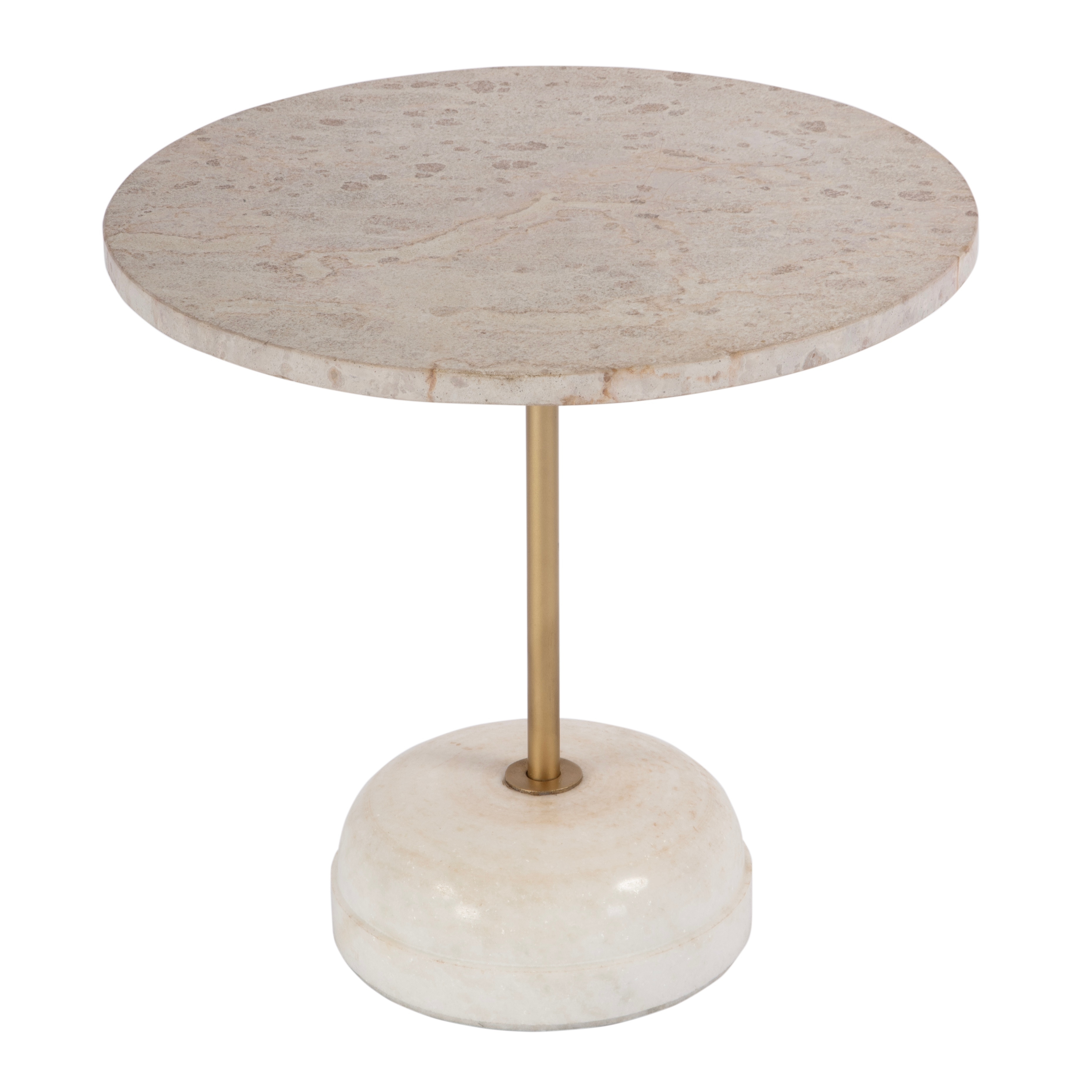 Lucia Marble & Metal Pedestal End Table - Image 0