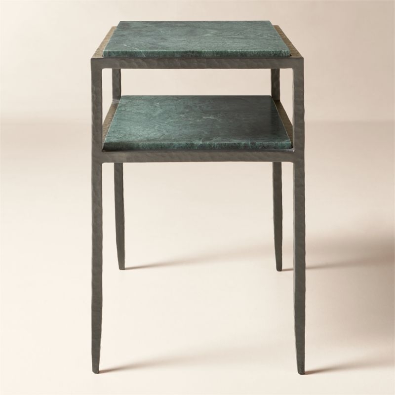 Sergio Green Marble and Iron Side Table - Image 5