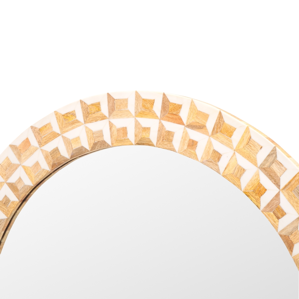 Aria, 29.2" Mirror - Antique Ivory/Natural Brown - Image 2