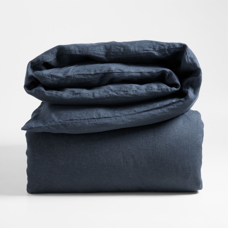 Celeste Organic Cotton Midnight Navy Blue King Quilt - Image 4
