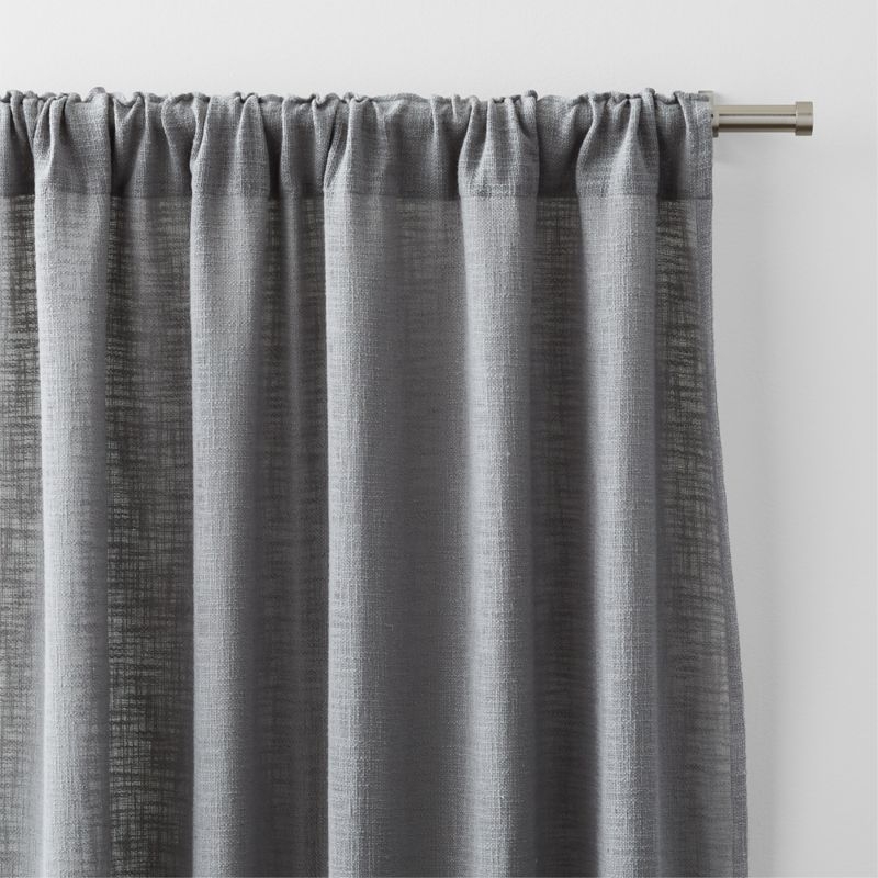 Lindstrom Pebble Grey Organic Cotton Sheer Window Curtain Panel 52"x96" - Image 2