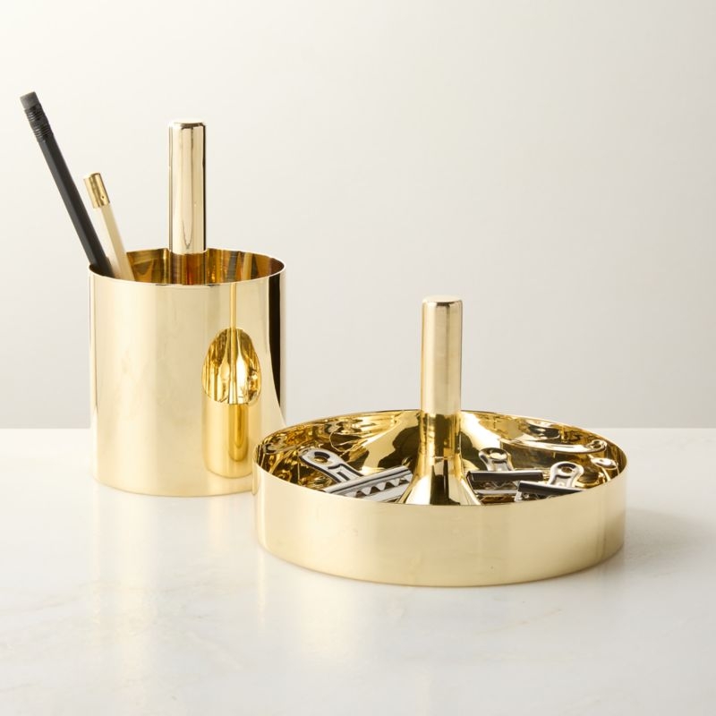 Hierarchy Unlacquered Brass Tiered Catchall Set by Bill Curry - Image 1