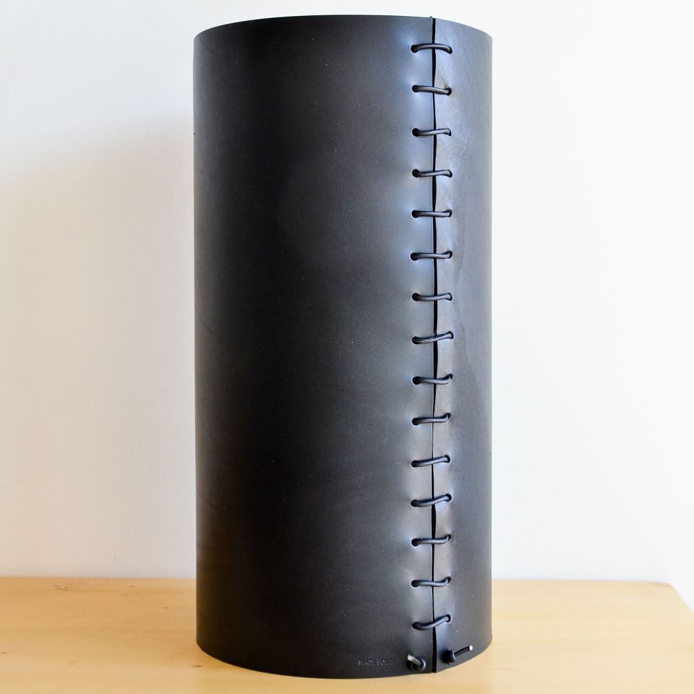Made Solid Leather Wrapped Vase Black Cowhide LEATHER FN Vase - Image 0