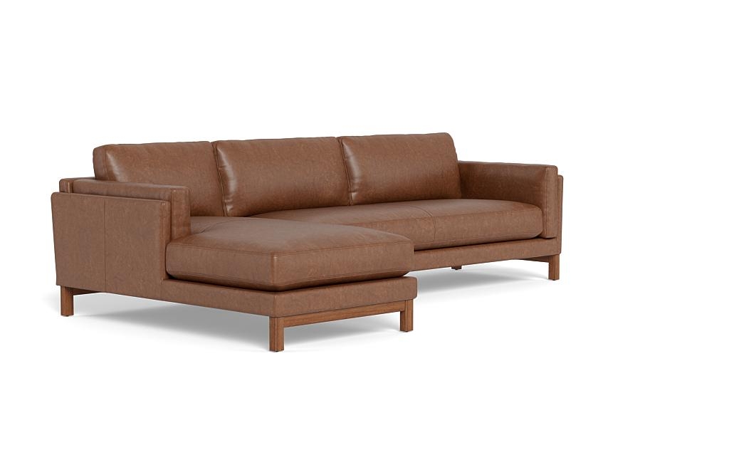 Gaby Leather 3-Seat Left Chaise Sectional - Image 1