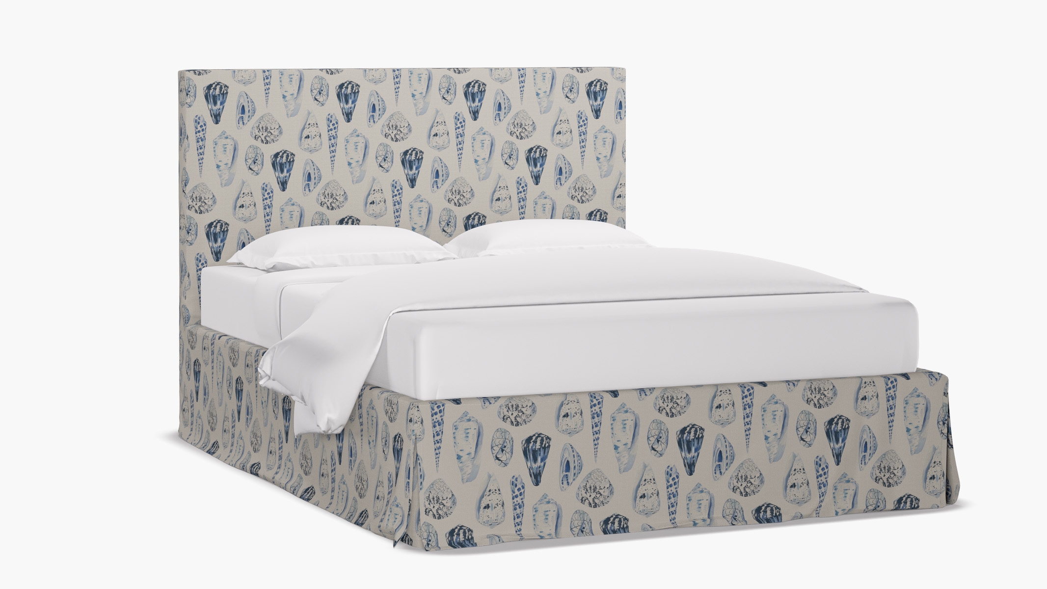 Slipcovered Bed, Porcelain Coquina, Full - Image 1