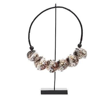 Shell Necklace Decorative Object, White/Black, One Size - Image 3