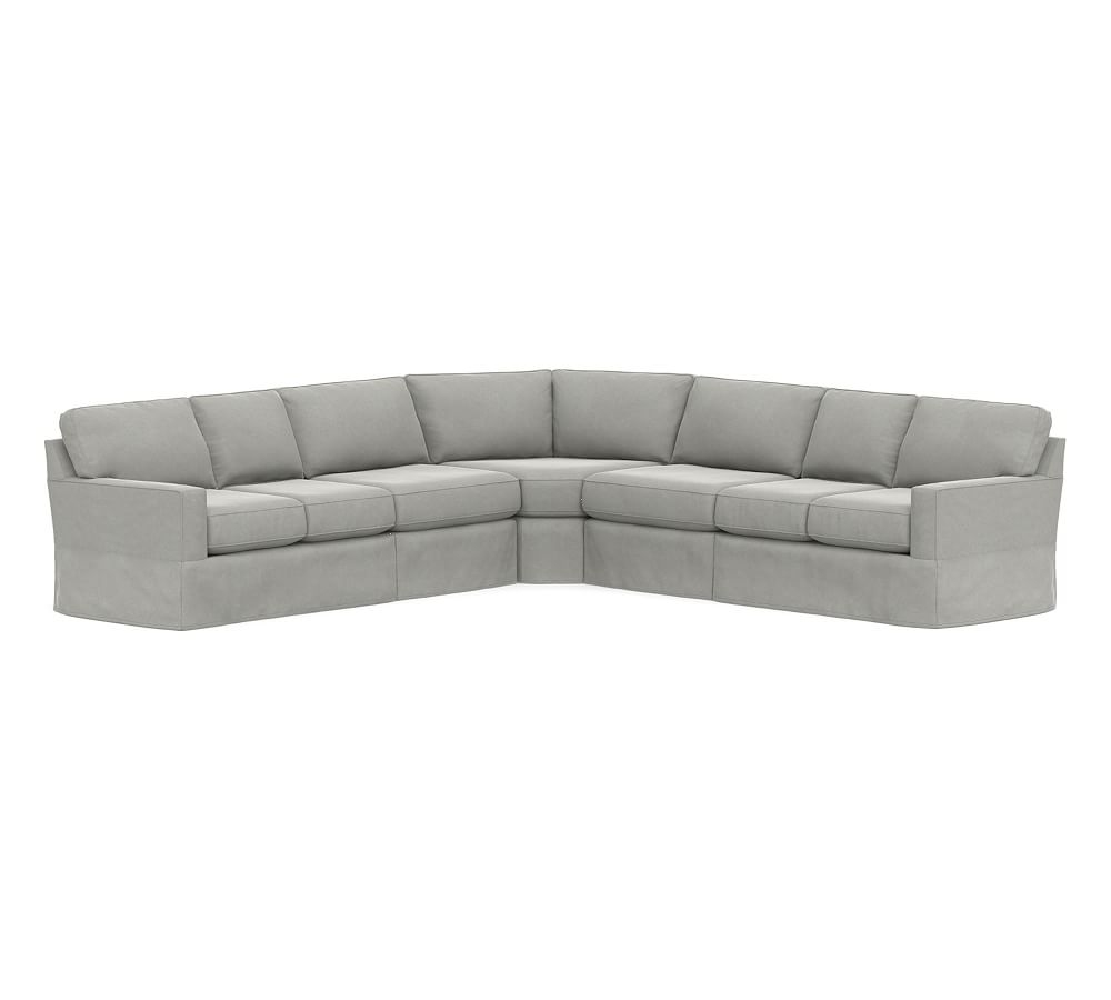 Buchanan Square Arm Slipcovered 5-Piece Wedge Sectional, Polyester Wrapped Cushions, Performance Everydaysuede(TM) Metal Gray - Image 0