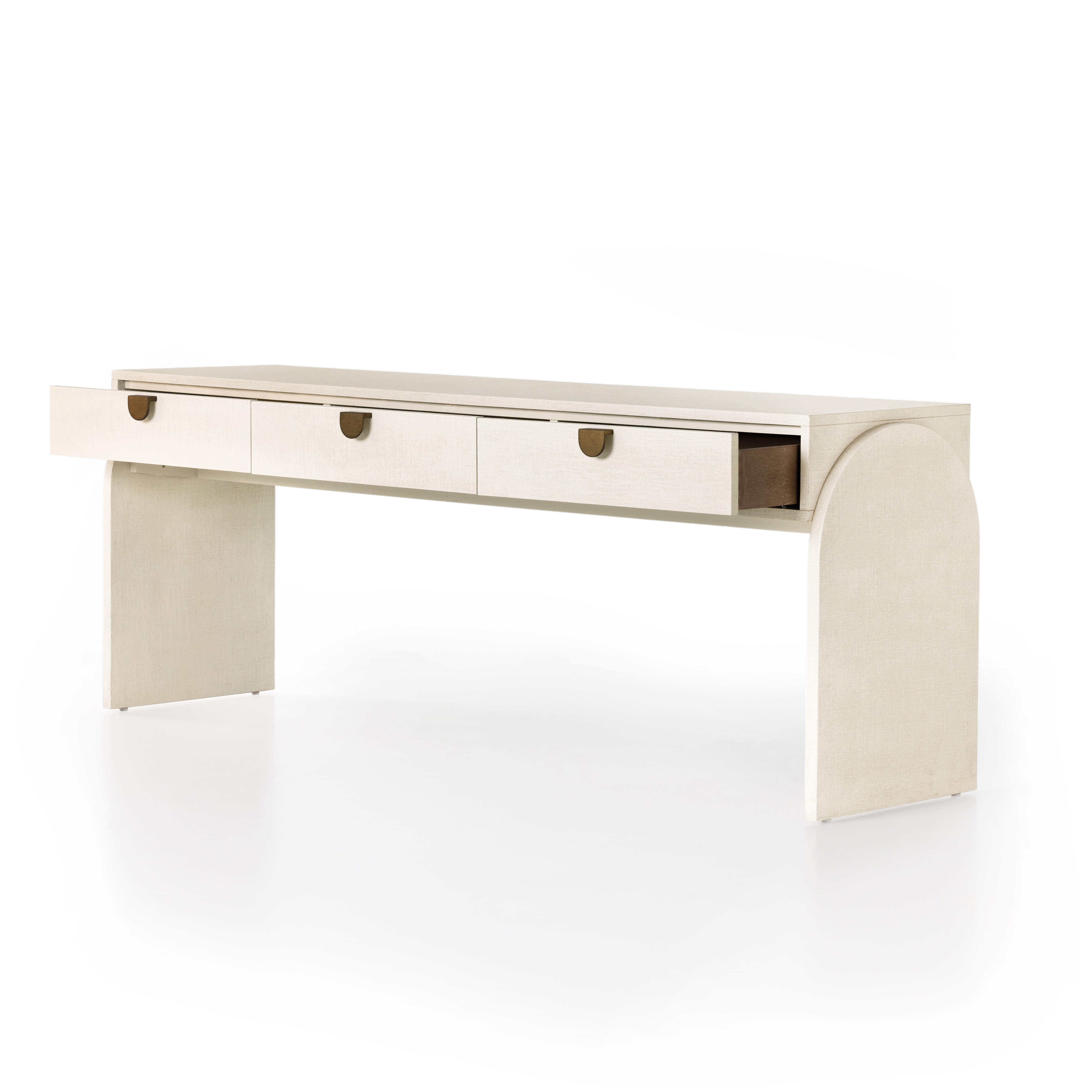 Cressida Console Table-Ivory Painted Ln - Image 4