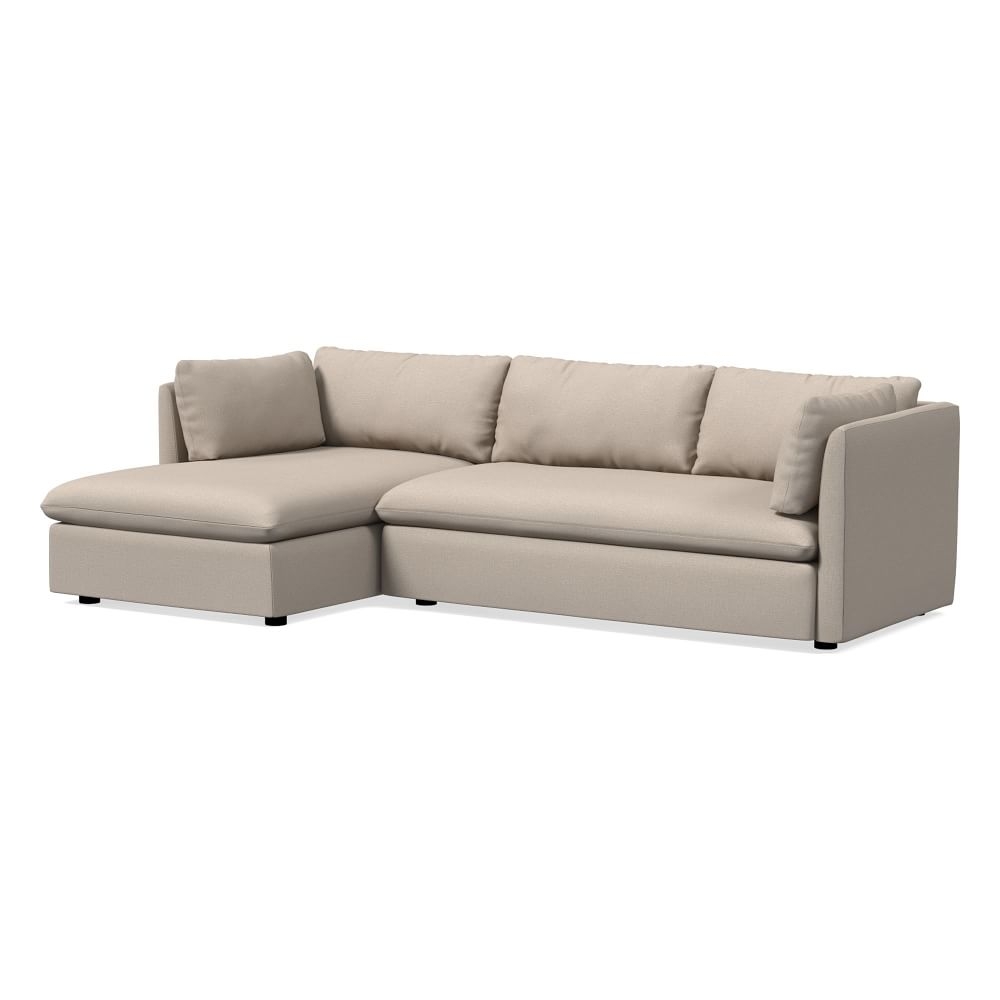 Shelter 105" Left 2-Piece Chaise Sectional, Yarn Dyed Linen Weave, Sand - Image 0