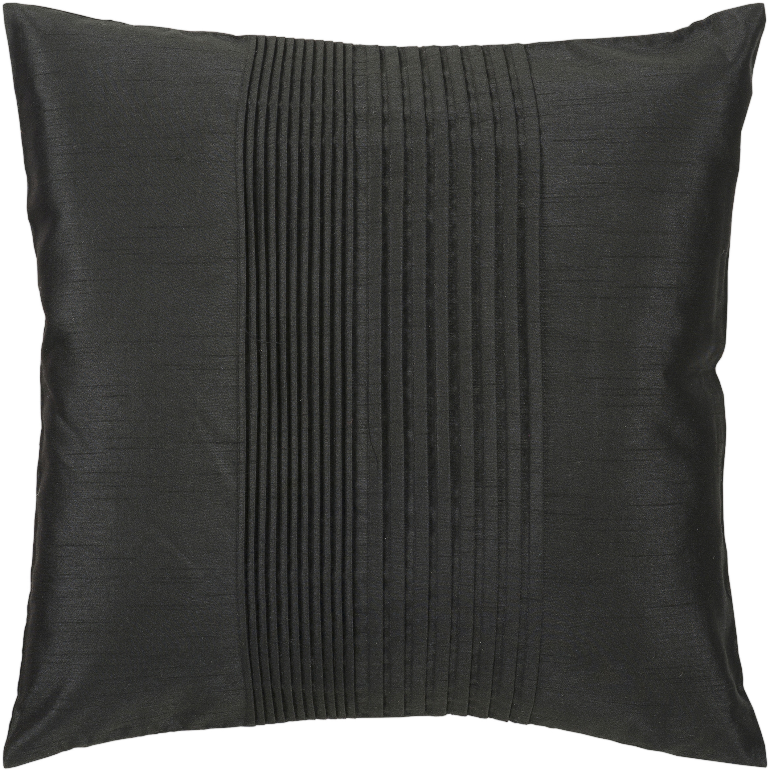 Solid Pleated Throw Pillow, 22" x 22", with poly insert - Image 0