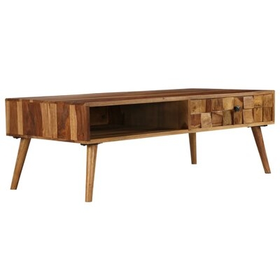 Anadarko Solid Wood 4 Legs Coffee Table with Storage - Image 0
