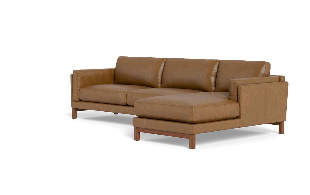 Gaby Leather 3-Seat Right Chaise Sectional - Image 2