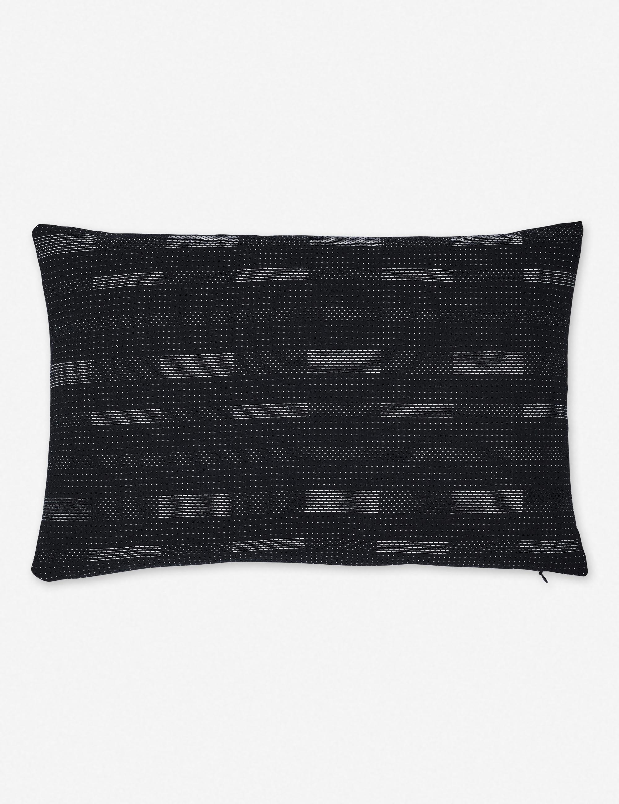 Kimora Lumbar Pillow, Black, 18" x 12" - Image 0