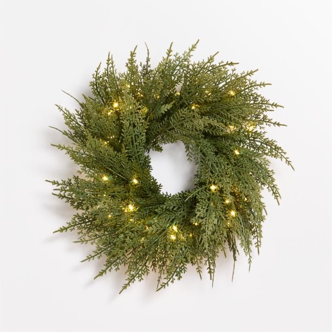 Faux Pre-Lit Hemlock Mini Wreath 14" - Image 0